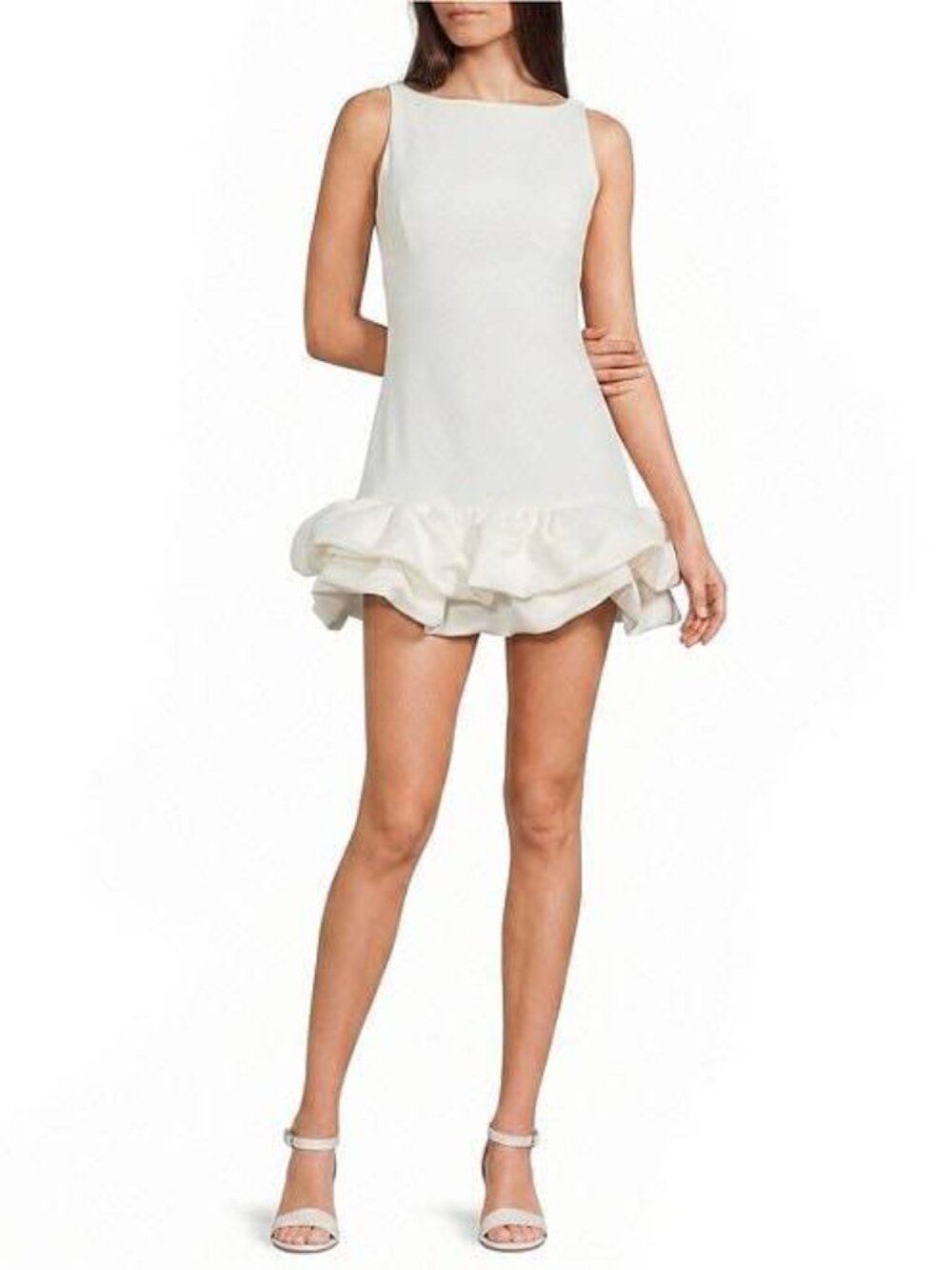 Ruffled hem romper